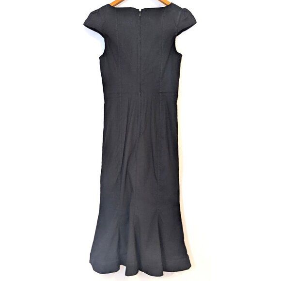 NWT Anthropologie | Cecily Fit & Flare Button Front Sweetheart Dress Black | XS - Picture 8 of 11